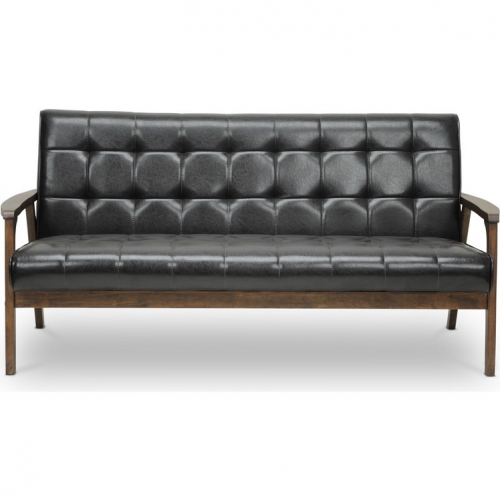 Masterpieces Sofa in Tufted Brown Leatherette